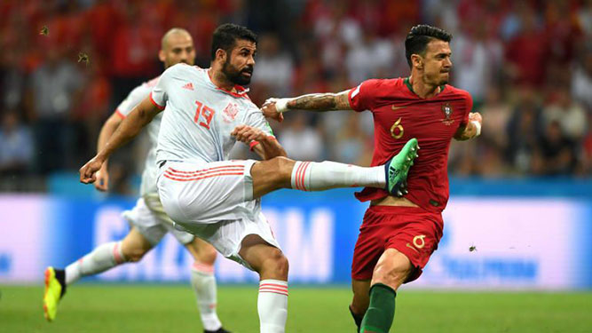 Imbangi Spanyol, Portugal Bermain Efektif