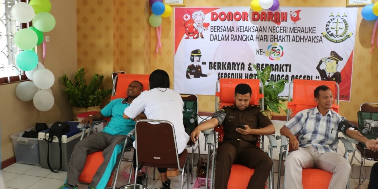 Hari Bhakti Adhyaksa Ke 58 Polres Merauke Ikut Giat Donor Darah
