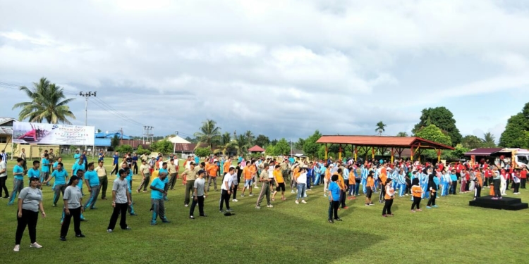 Sambut Asian Games XVIII, BPJS Biak Gelar Senam Sehat Kolosal