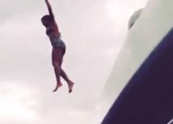 Ilustrasi lompat dari kapal