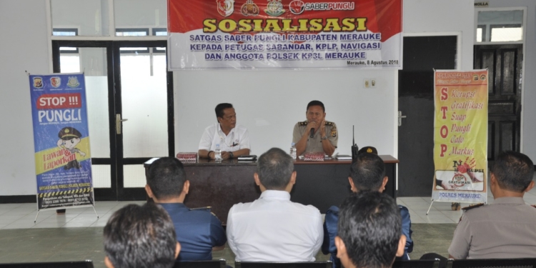 Cegah Aksi Pungli, Tim Saber Pungli Polres Merauke Sambangi Pelabuhan