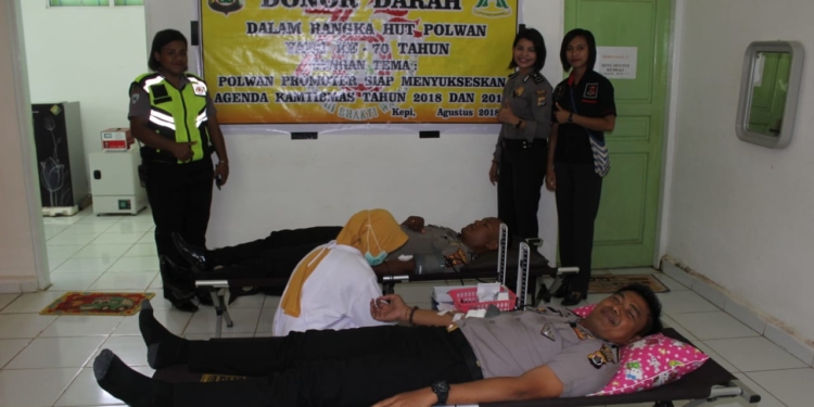 Program “Polwan Promoter” Polres Mappi Gelar Giat Donor Darah