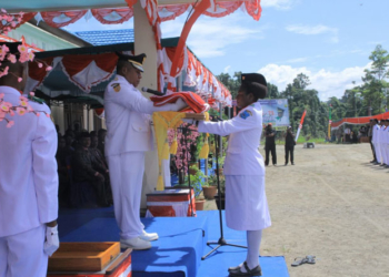 Foto saat upacara memperingati HUT RI 73 di Kabupaten Mamberamo Raya