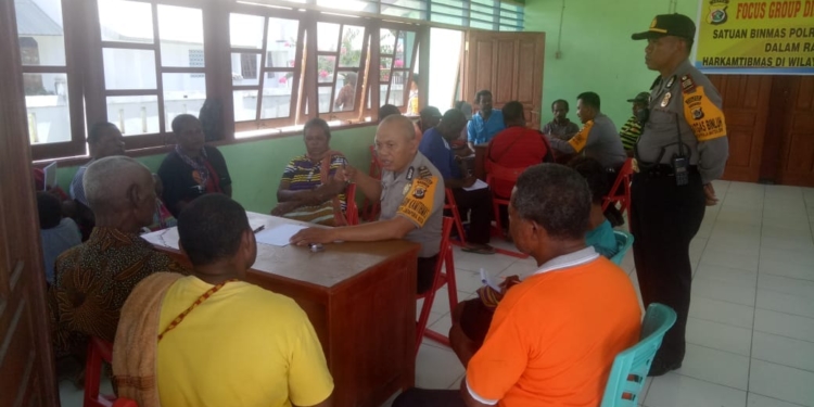 Jaga Kamtibnas, Satuan Binmas Laksanakan FGD di Kampung Skouw