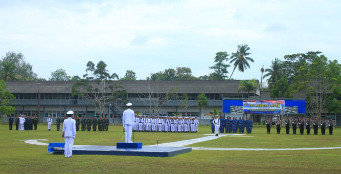 Pelaksanaan Upacara Hut TNI AL ke-73 di Biak