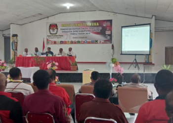 Proses rapat pleno terbuka penetapan DCT anggota DPRD kabupaten Supiori