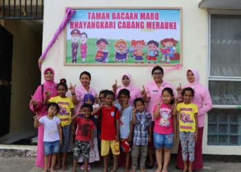Tumbuhkan Minat Membaca, Ini yang di lakukan Bhayangkari Cabang Merauke