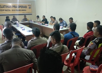Pelatihan Pra Operasi Pekat Matoa Polres Mimika