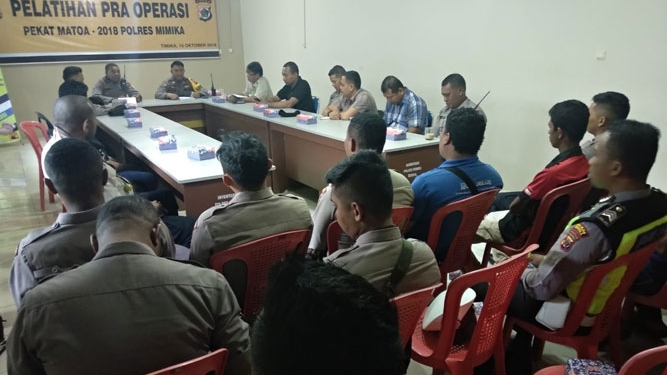 Pelatihan Pra Operasi Pekat Matoa Polres Mimika