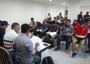 Foto saat technical meeting Kejurnas Anggar di Gedung GBK Arena Senayan Jakarta