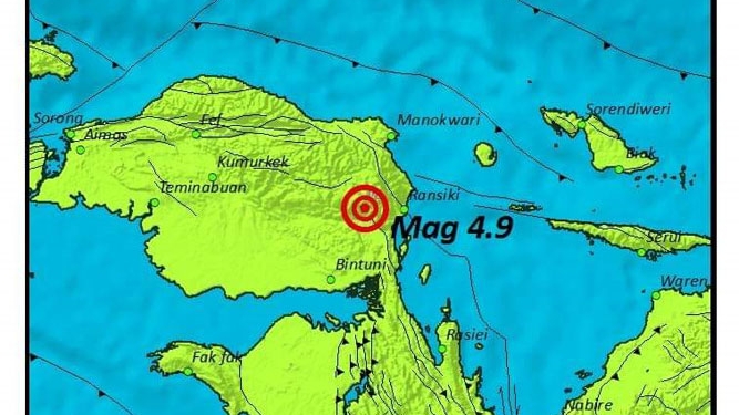 Info gempa dari BBMKG wilayah V Jayapura