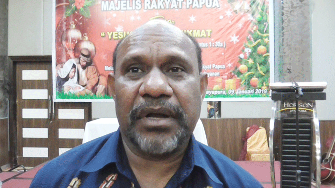 Ketua MRP Timotius Murib saat memberikan keterangan kepada nokenlive/ RH