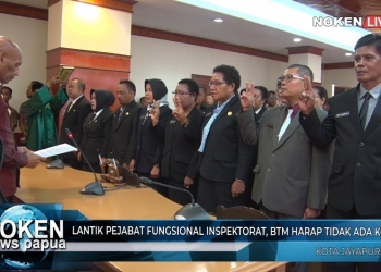Lantik Pejabat Fungsional Inspektorat, BTM Harap Tidak Ada Korupsi Di Pemkot Jayapura
