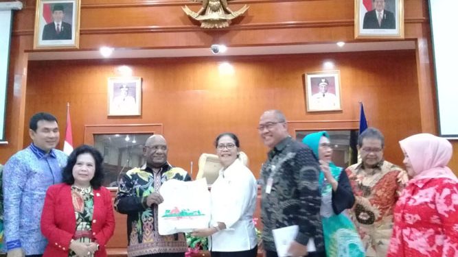 Wakil Gubernur Papua Klemen Tinal dan Tim Komisi X DPR RI