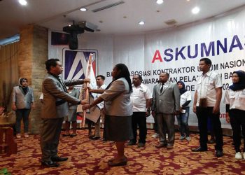 Pelantikan Ketua BPP ASKUMNAS Provinsi Papua periode 2019-2024 di hotel Aston Jayapura, Kamis (4/4/2019)