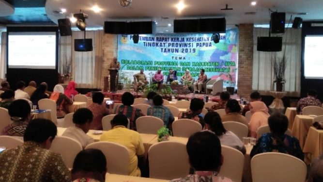 Foto: Suasana Rakerda Dinas Kesehatan Provinsi Papua di hotel aston Jayapura, Selasa (30/4/2019).