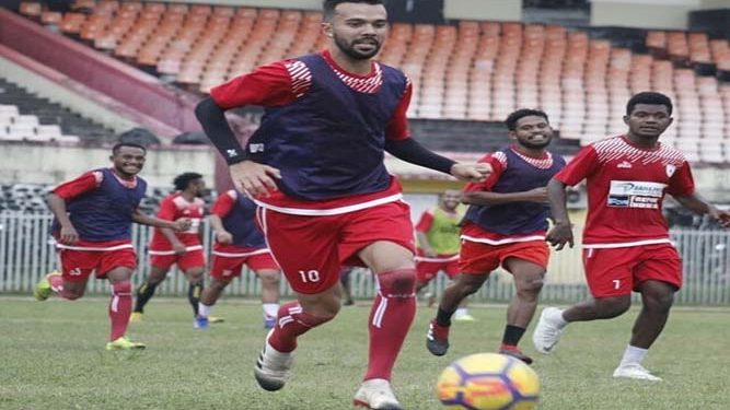 Persipura saat menjalani latihan