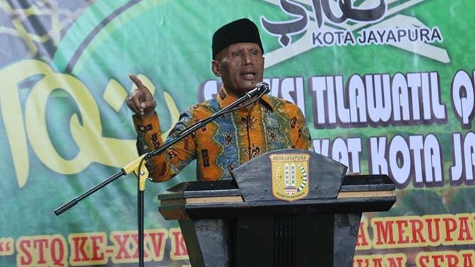 Walikota DR. Benhur Tomi Mano, MM resmi buka Seleksi Tilawatil Qur'an (STQ) ke-XXV Tingkat Kota Jayapura di Masjid Al-Askar Bucend II Entrop