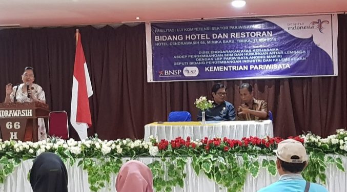 Uji kompetensi pariwisata bidang hotel dan restoran di Mimika baru, Timika (17/5/2019)