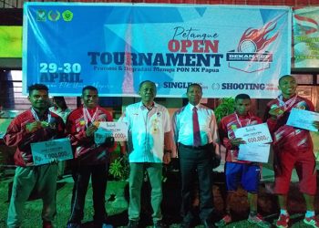 Foto saat usai penerimaan tropi Kejuaraan Open Petaque 2019