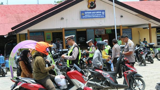 Hari ketujuh Operasi Patuh Matoa 2019, Polres Yapen Tilang 46 Kendaraan