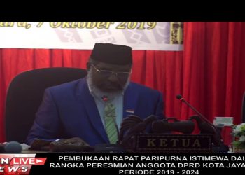 Siaran Langsung: Pelantikan Anggota DPRD Kota Jayapura Periode 2019 – 2024
