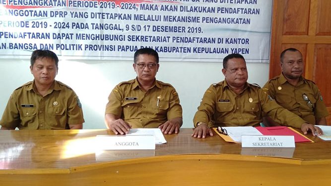 Sekretariat Yapen Buka Tahapan Rekrutmen Anggota DPRP Periode 2019-2024