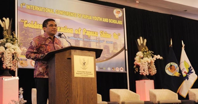 Sampaikan Pesan Gubernur, Sekda Papua Hadiri Konferensi Internasional di Amerika