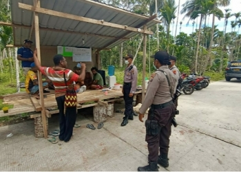 Polisi Perbatasan Terus Sosialisasi  Pencegahan Virus Corona