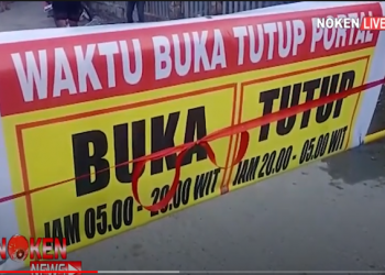 Terapkan Social Distancing Warga Yabansai Pasang Portal