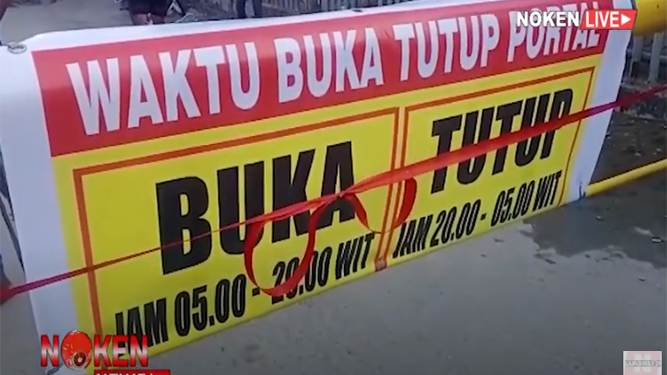 Terapkan Social Distancing Warga Yabansai Pasang Portal