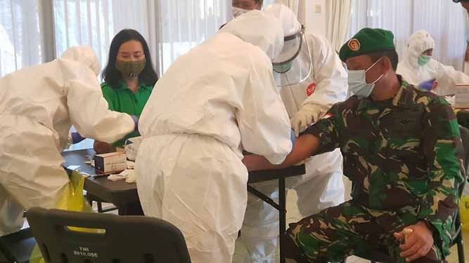 Jajaran Korem 172/PWY Ikut Rapid Test Covid-19