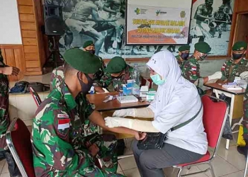 Sebelum Pulang Satgas Pamtas Jalani Tes Repid