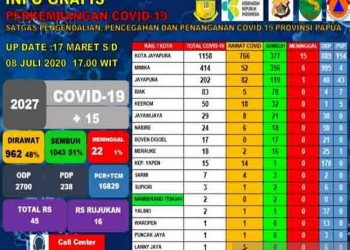 51 Persen Pasien Positif Covid-19 di Papua Sembuh