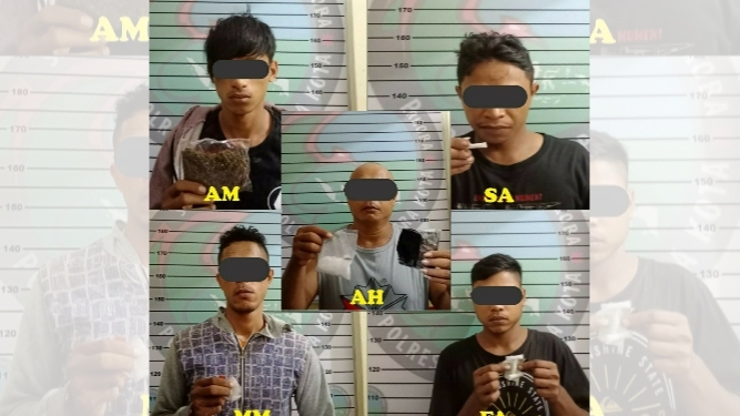 Polisi Tangkap 5 Pelaku Pemilik Sabu dan Ganja