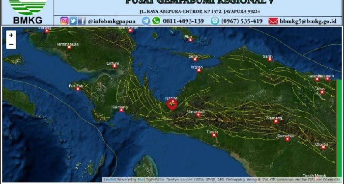 Gempa Bumi 4.3 Magnitudo Guncang Nabire