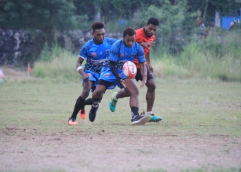Pemain dari Tim Rugby Black Warior ketika tampil di final.(Foto: Yuth Nokenlive.com)