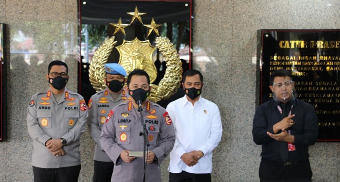 Kapolri,Listyo Sigit Prabowo ketika memberikan keterengan pers di Mabes Polri (Istimewa Humas Polri/Nokenlive.Com)