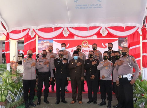 Polres Keerom Peringati Hari Bhayangkara Ke-75 Bersama Forkopimda