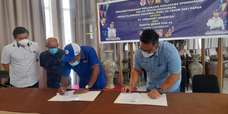Freeport Indonesia dan PB PON XX Papua Teken MoU Sponsorship