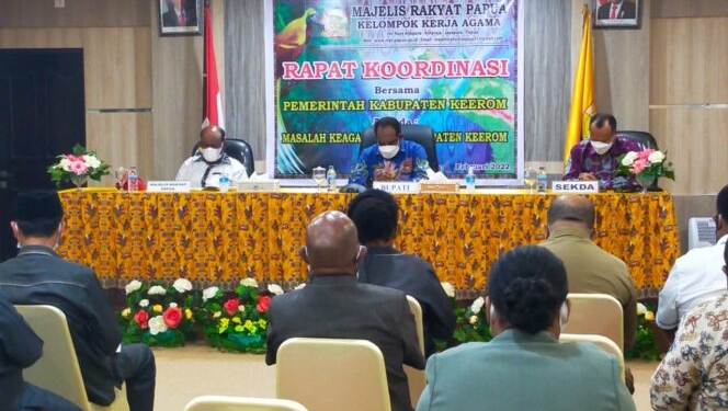 Rakor bersama Pemkab Keerom, MRP Apresiasi Langkah Bupati Jaga Toleransi Umat Beragama