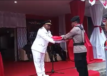 Upacara Penurunan Bendera Merah Putih di Ilaga Berjalan Aman dan Lancar