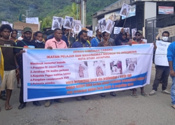 Mahasiswa Nduga Demo Tuntut Oknum TNI Pelaku Pembunuhan Warga Nduga Segerah Diadili