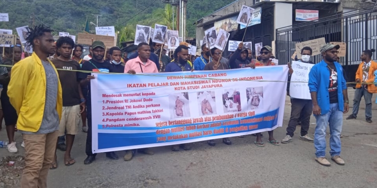 Mahasiswa Nduga Demo Tuntut Oknum TNI Pelaku Pembunuhan Warga Nduga Segerah Diadili