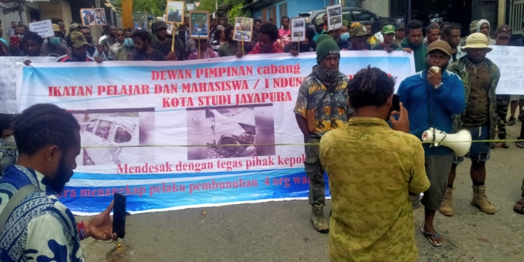 Mahasiswa Nduga Demo Tuntut Hukum Berat Pelaku Pembunuhan Warga Nduga