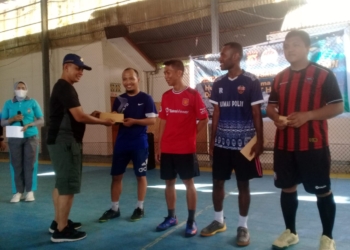 Jalin Kebersamaan Humas Polda Papua dan Insan Pers Lewat Olahraga Futsal
