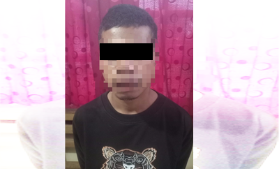 Pelaku NM (20) saat diamankan Satuan Reserse Kriminal Polres Biak Numfor untuk pemeriksaan lebih lanjut. (FOTO HUMAS)