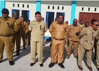 ASN dilingkuran Pemprov Papua Pegunungan saat apel Senin Pagi. (FOTO IST/REDAKSI)