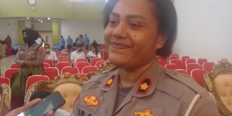 Kepala Satuan Lalu Lintas (Kasatlantas) Polresta Jayapura Kota, Kompol Pillomina Ida Waymramra, SE, S.I.K.(FOTO ANDIKA PAMAN)