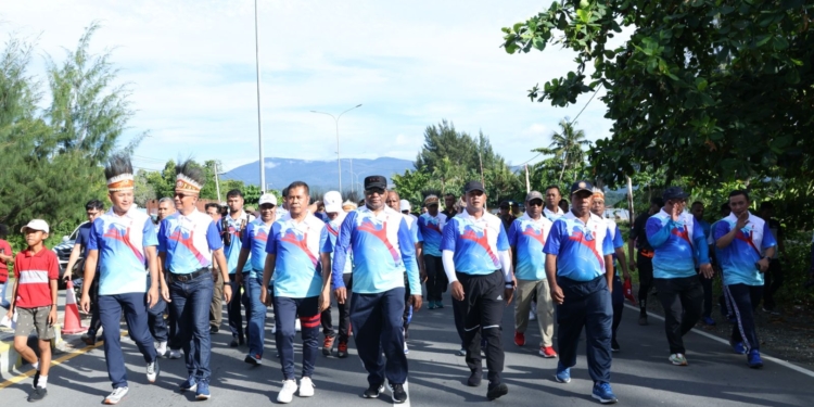 Harlantas ke-68, Polda Papua Gelar Jalan Sehat dan Aerobic